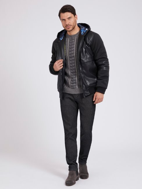 Pantalon En Jean Coupe Regular Noir Guess