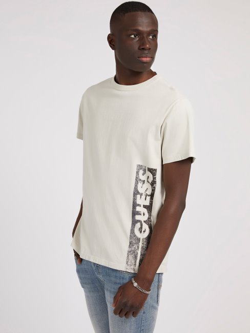 Tee Shirt Guess Gris Logo Sur Le Côté