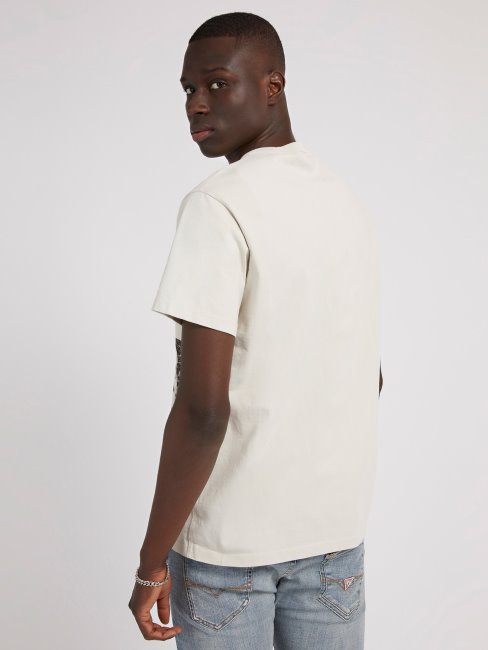 Tee Shirt Guess Gris Logo Sur Le Côté