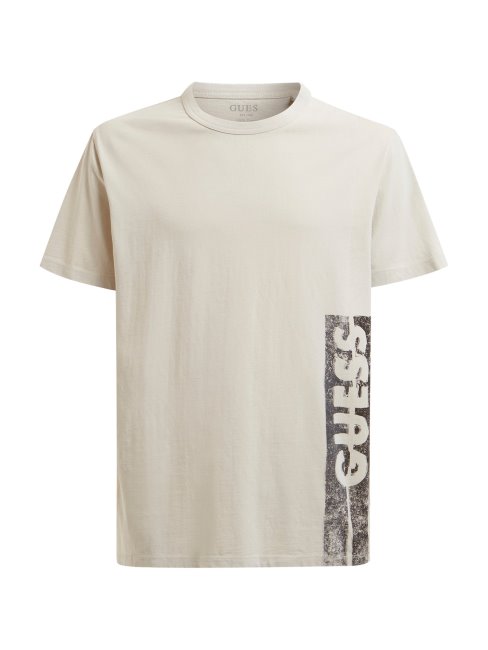 Tee Shirt Guess Gris Logo Sur Le Côté
