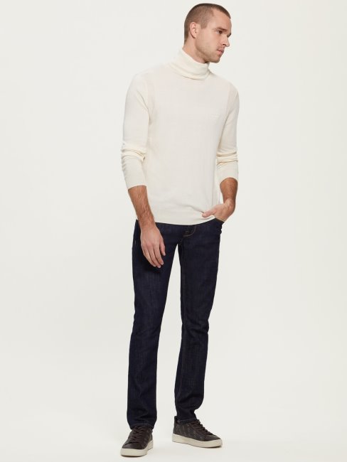 Guess Pull Col Roulé Blanc