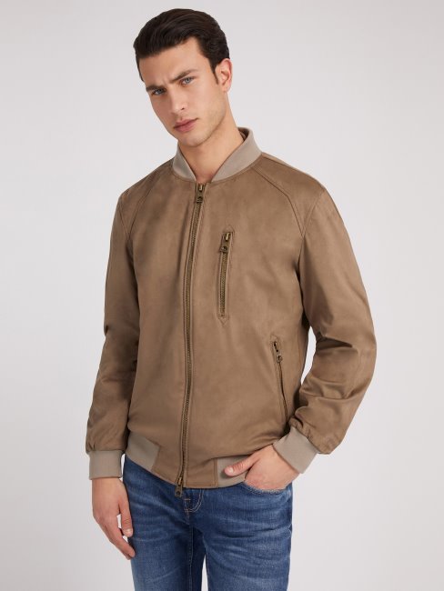Blouson Imitation Suède Guess Marron