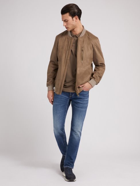 Blouson Imitation Suède Guess Marron