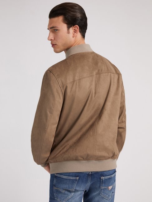 Blouson Imitation Suède Guess Marron