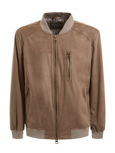 Blouson Imitation Suède Guess Marron
