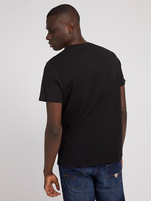 T-shirt Guess Imprimé Sur Le Devant Noir Multi