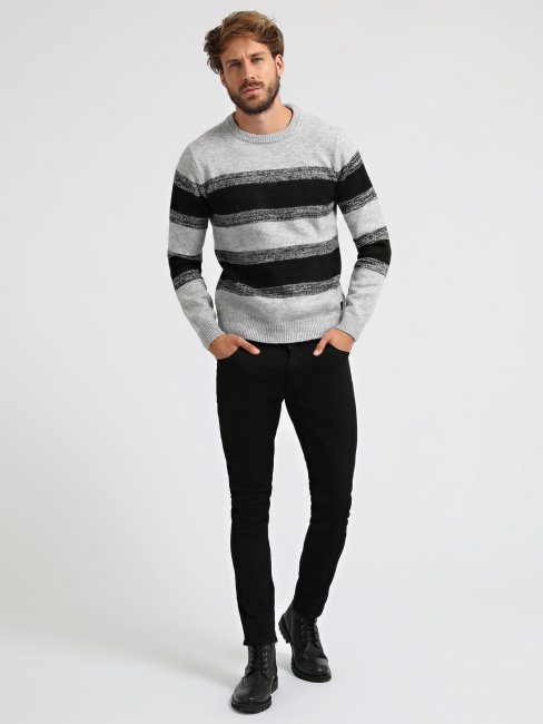 Guess Pull Rayé Gris