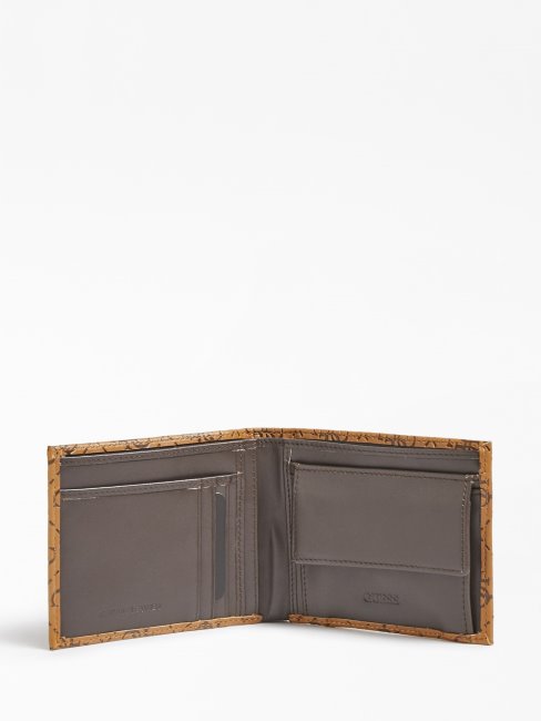 Portefeuille Guess Marron Logo 4g En Relief Vezzola