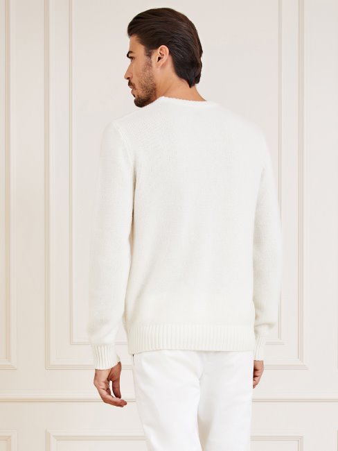 Pull Torsadé En Cachemire Marciano Crème Guess