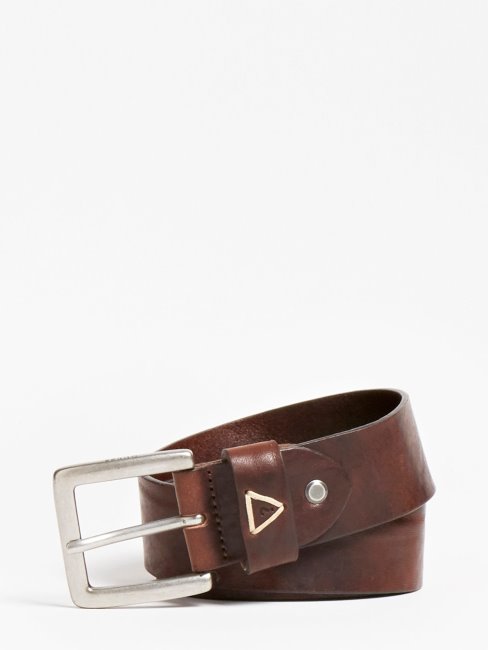 Ceinture En Cuir Véritable Luxe Guess Marron