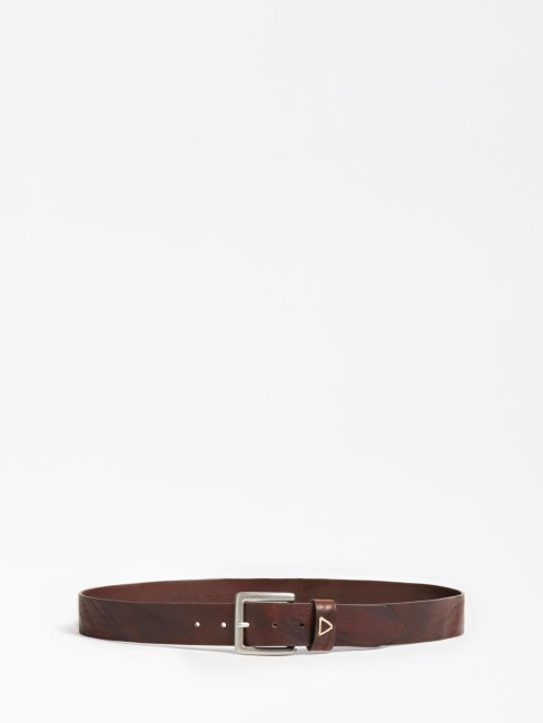Ceinture En Cuir Véritable Luxe Guess Marron