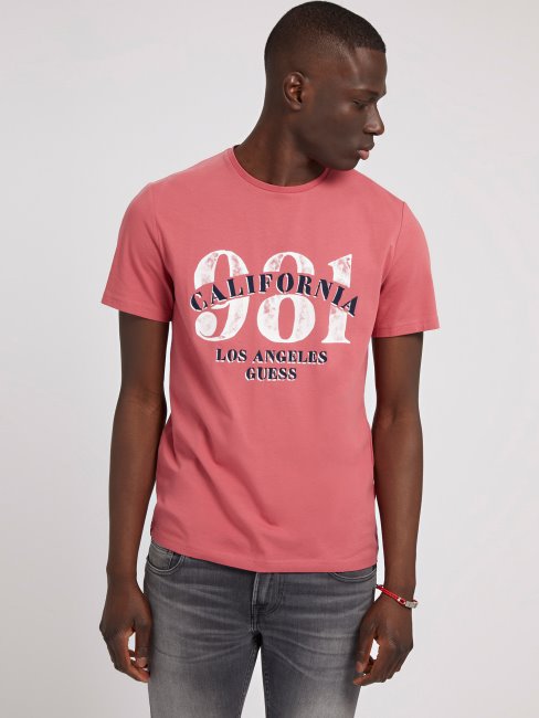 Tee Shirt Guess Devant Logo Rose Nouvelle Tendance