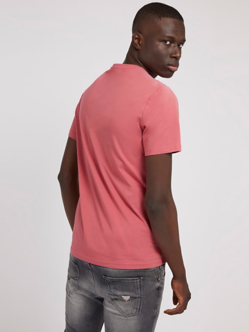 Tee Shirt Guess Devant Logo Rose Nouvelle Tendance