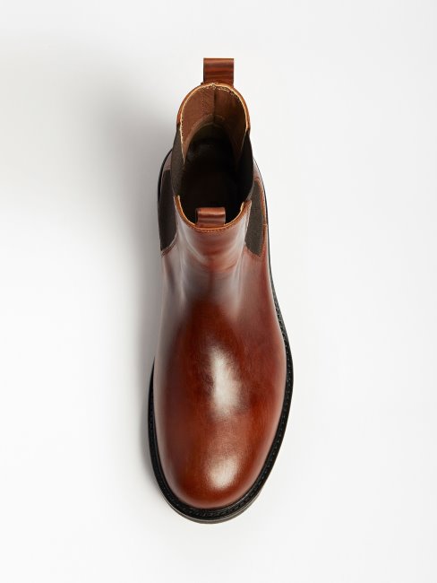 Bottes Chelsea Arco En Cuir Véritable Rouge Guess