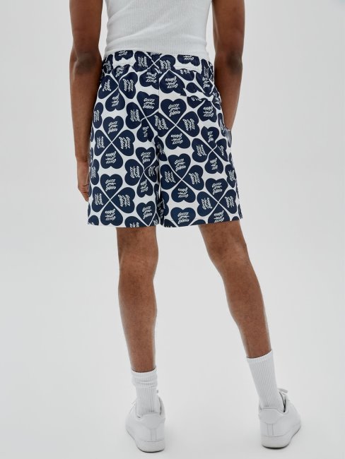 Guess Short Bleu Imprimé Sur L'ensemble