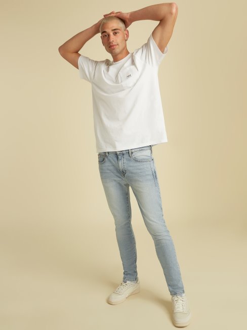 Pantalon En Jean Skinny Bleu Clair Guess