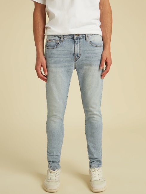 Pantalon En Jean Skinny Bleu Clair Guess