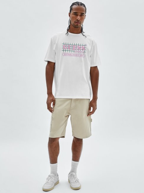 Nouveau T-shirt Blanc Logo Devant Guess Tendance