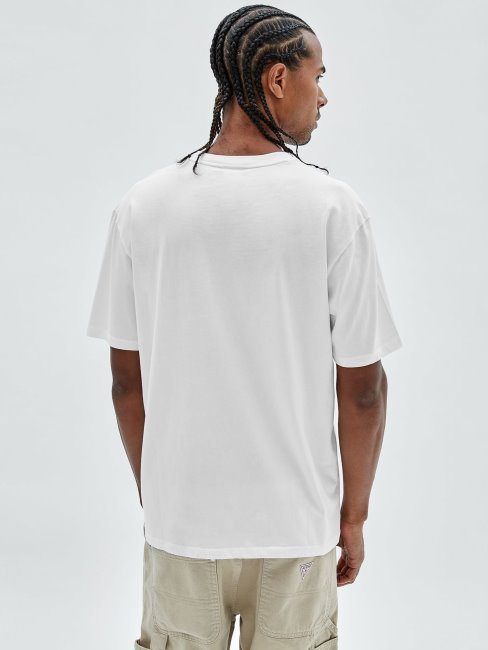 Nouveau T-shirt Blanc Logo Devant Guess Tendance