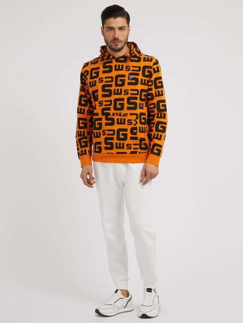 Sweat Orange à Logo Guess All Over