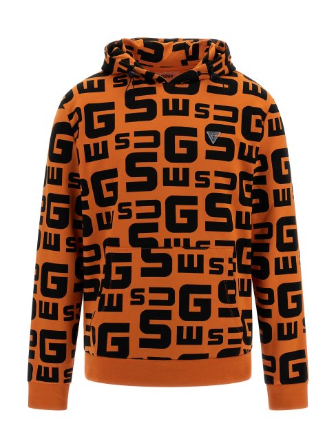 Sweat Orange à Logo Guess All Over