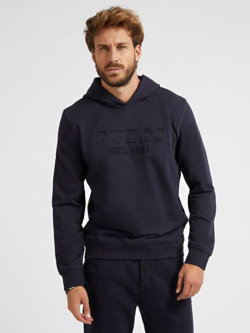 Sweat Logo Embossé Devant Guess Bleu