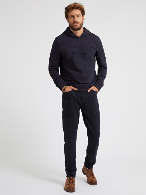 Sweat Logo Embossé Devant Guess Bleu