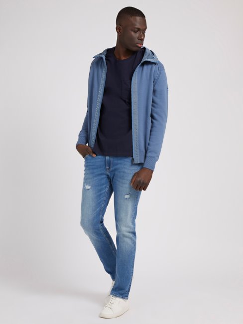 Pull à Capuche Bleu Clair Guess