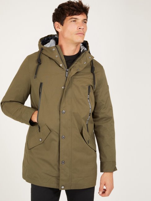 Parka Guess Verte Poches Devant