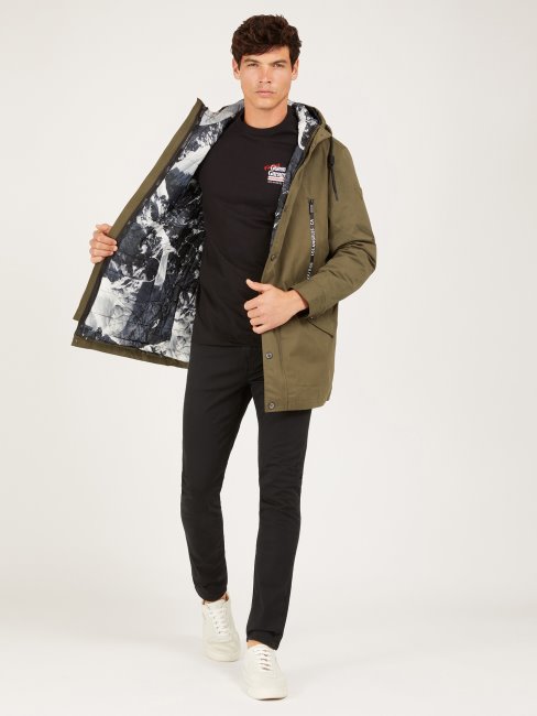 Parka Guess Verte Poches Devant