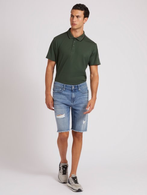 Guess Short En Jean Bleu Abrasions