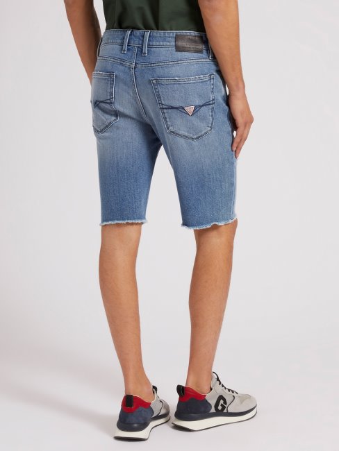 Guess Short En Jean Bleu Abrasions