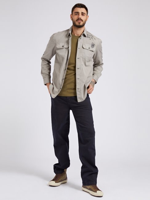 Chemise Imprimée Devant Guess Gris