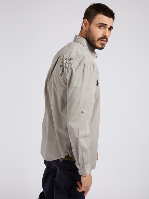 Chemise Imprimée Devant Guess Gris