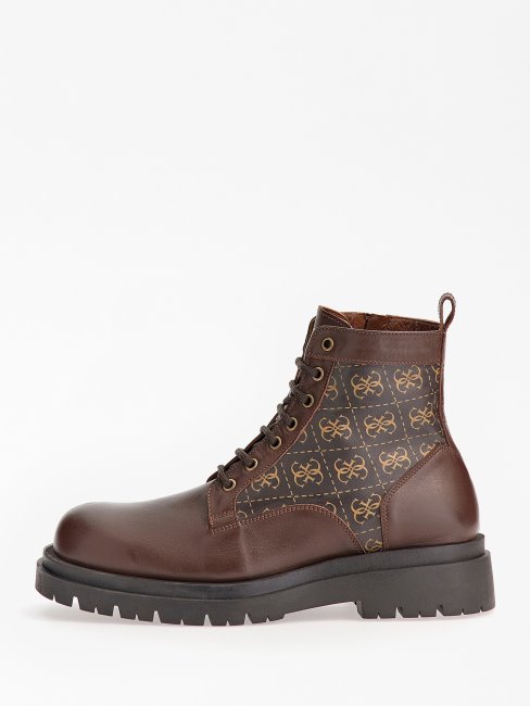 Bottes De Combat Brunes à Logo Pisa 4g Guess