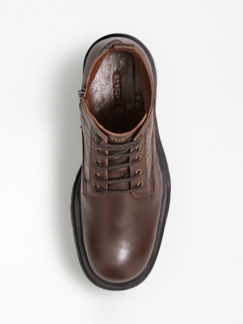 Bottes De Combat Brunes à Logo Pisa 4g Guess