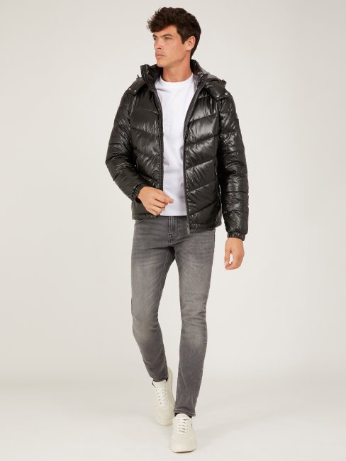 Doudoune Guess Noir Avec Capuche