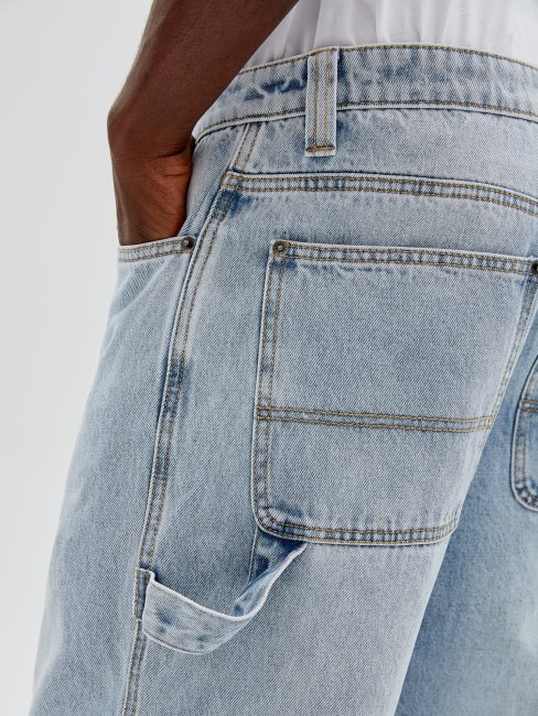 Pantalon Denim Cargo Bleu Guess