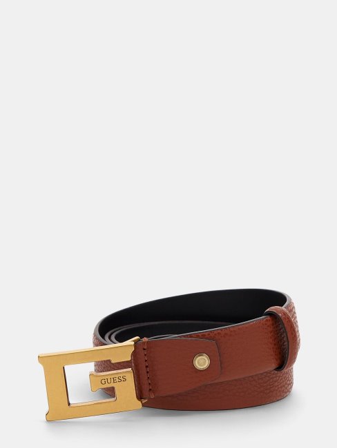 Ceinture En Cuir Véritable Marron Guess
