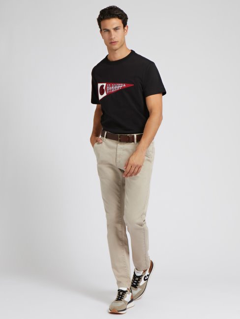 Tee Shirt Guess Noir Patch Devant