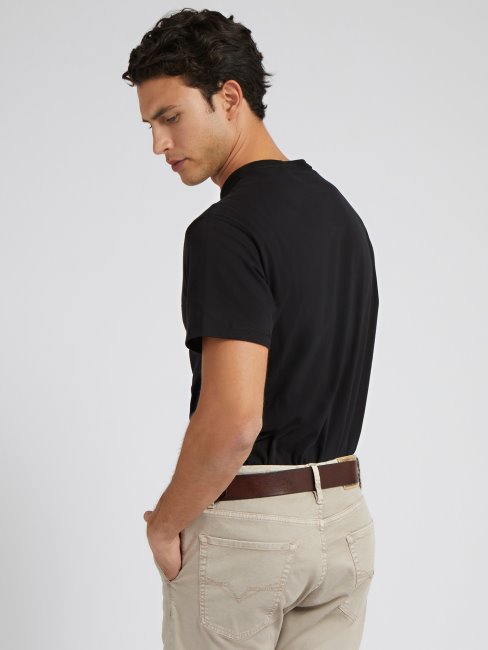 Tee Shirt Guess Noir Patch Devant