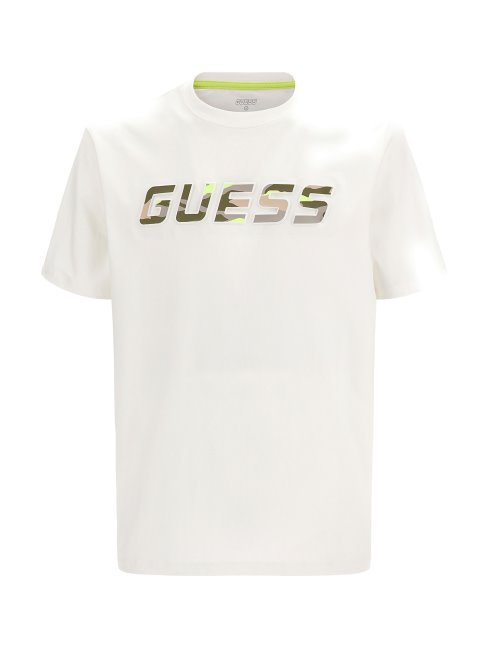 Tee Shirt Guess New Front Logo Blanc Tendance