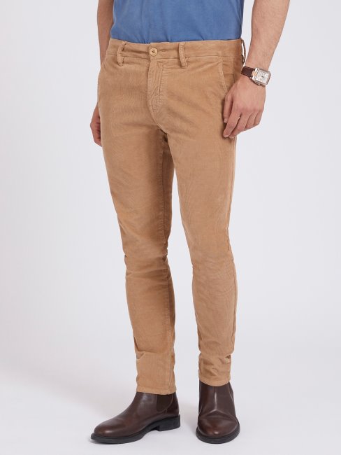 Pantalon Beige En Velours Côtelé Guess