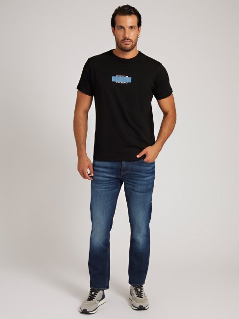 Tee Shirt Logo Devant Guess Noir