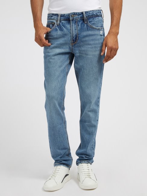 Nouveau Pantalon En Jean Bleu Coupe Slim Guess