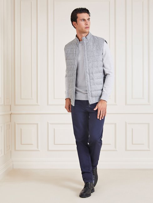 Gilet Matelassé à Chevrons Marciano Gris Guess