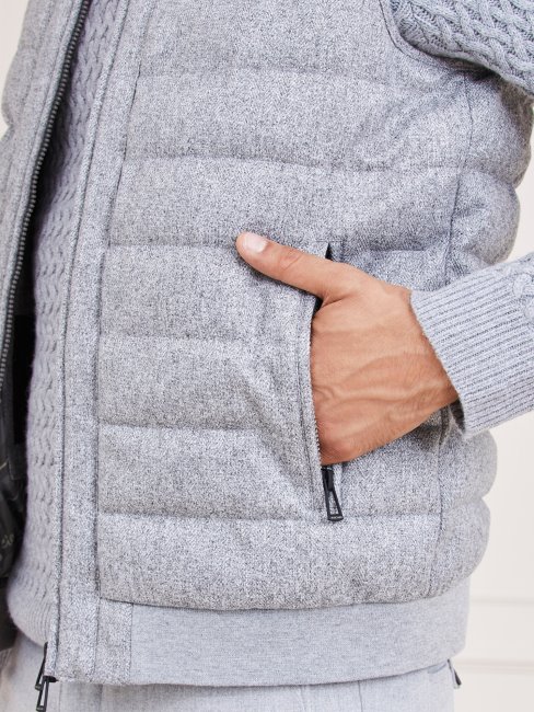 Gilet Matelassé à Chevrons Marciano Gris Guess