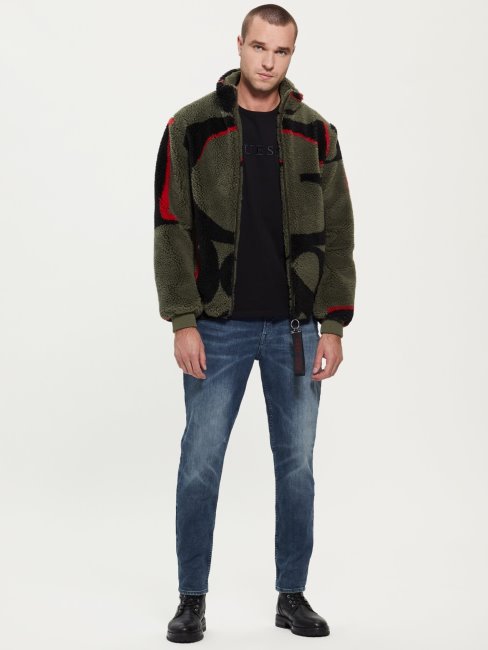 Blouson En Fausse Fourrure à Logo Guess