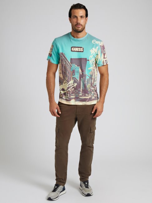 T-shirt Blanc Imprimé Multi Maxi Guess