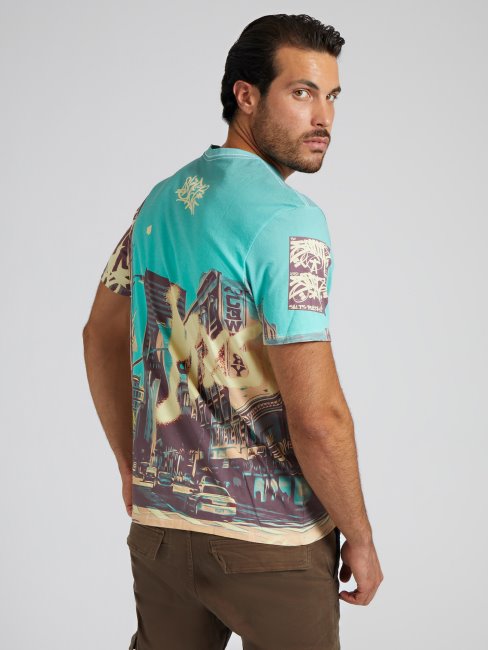 T-shirt Blanc Imprimé Multi Maxi Guess